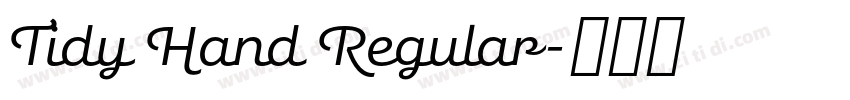 Tidy Hand Regular字体转换